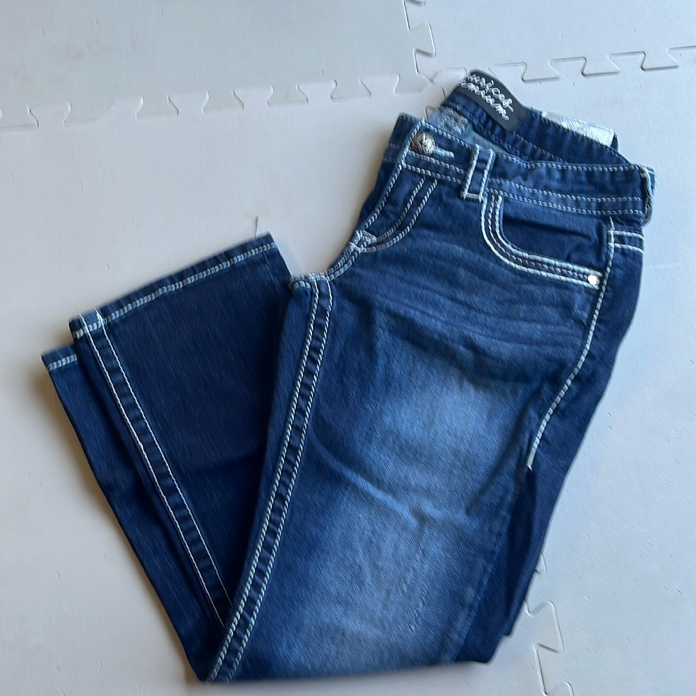 Glittery blue jeans
